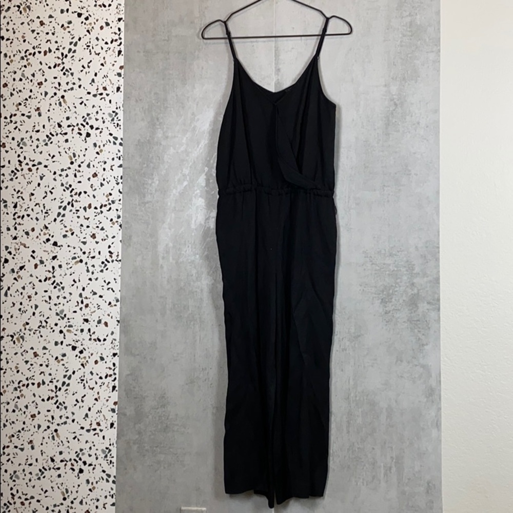 Loft surplice front black jumpsuit - Picture 2 of 12